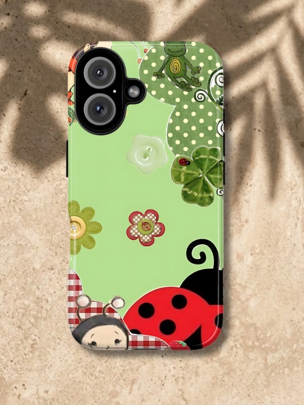 Cute Green Ladybug Pattern Phone Case